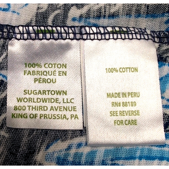 Lilly Pulitzer Etta V-Neck Top Womens S Blue Sails & Stripes T-Shirt Tee NEW NWT - Picture 7 of 14